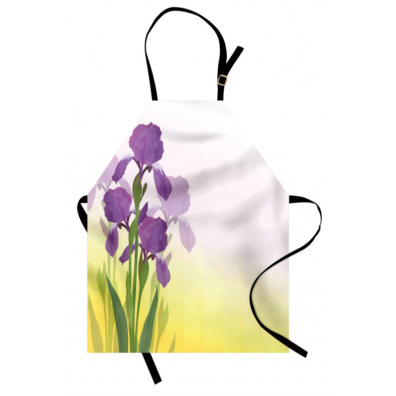 Iris Flowers Leaves Apron