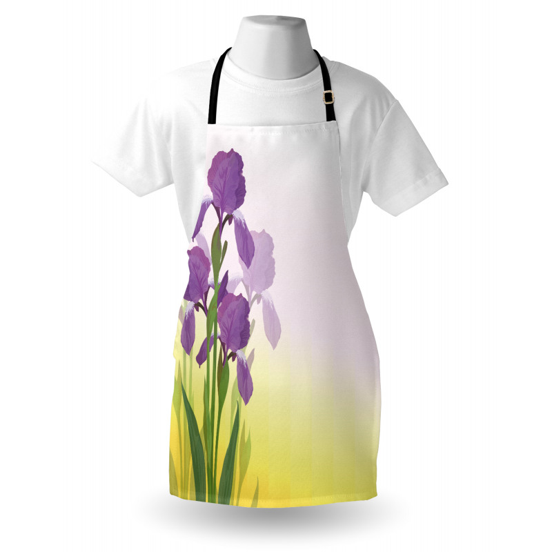 Iris Flowers Leaves Apron