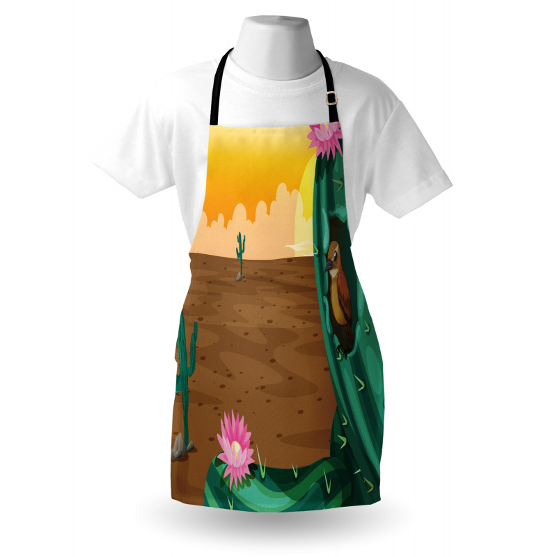 Desert Cactus and Bird Apron