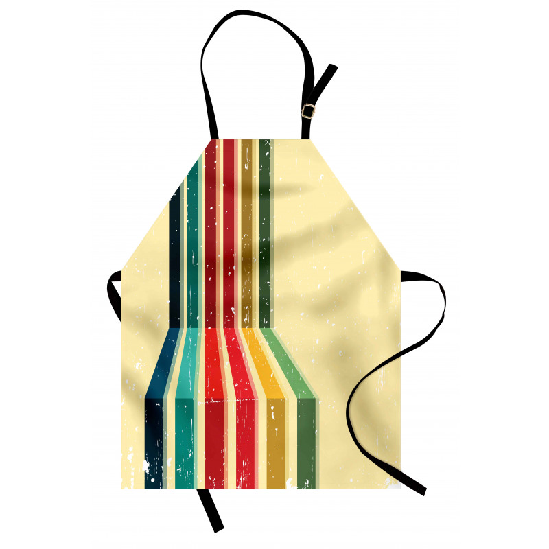 Vintage Colorful Strips Apron