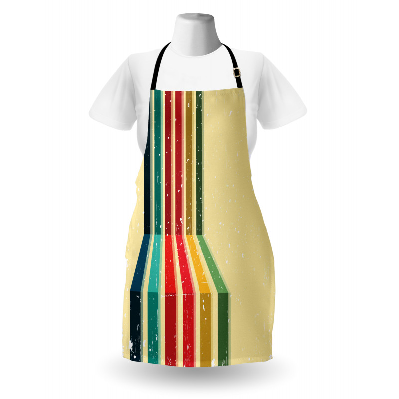 Vintage Colorful Strips Apron