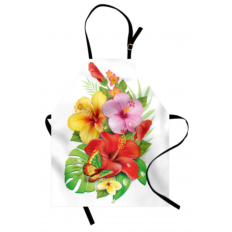 Colorful Hibiscus Blooming Apron