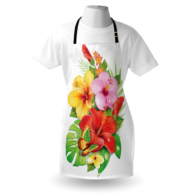 Colorful Hibiscus Blooming Apron