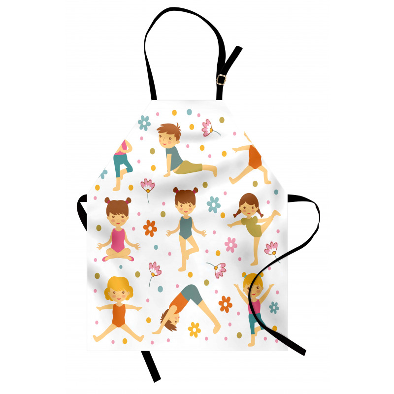 Cartoon Exercising Kids Apron