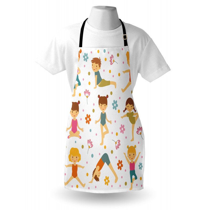 Cartoon Exercising Kids Apron