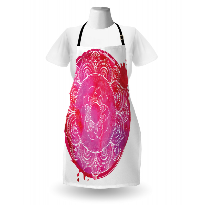 Pink Watercolor Mandala Apron