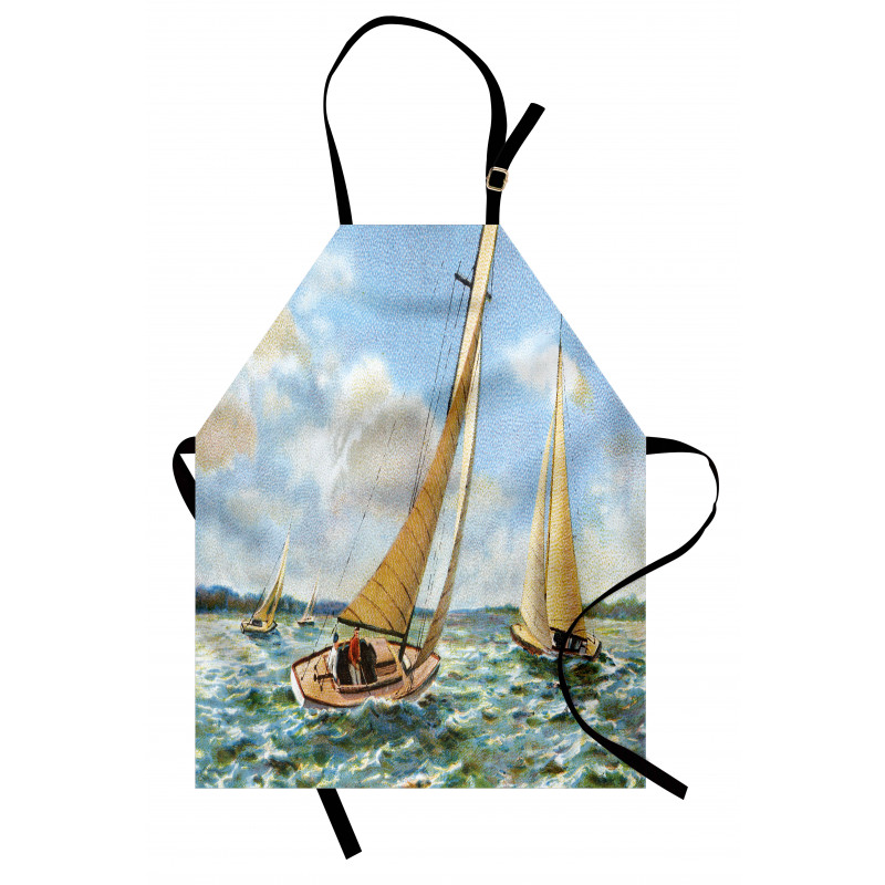 Sailing Wavy Sea Apron