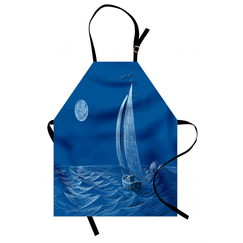 Ship on Ocean Moon Apron