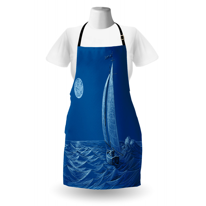 Ship on Ocean Moon Apron