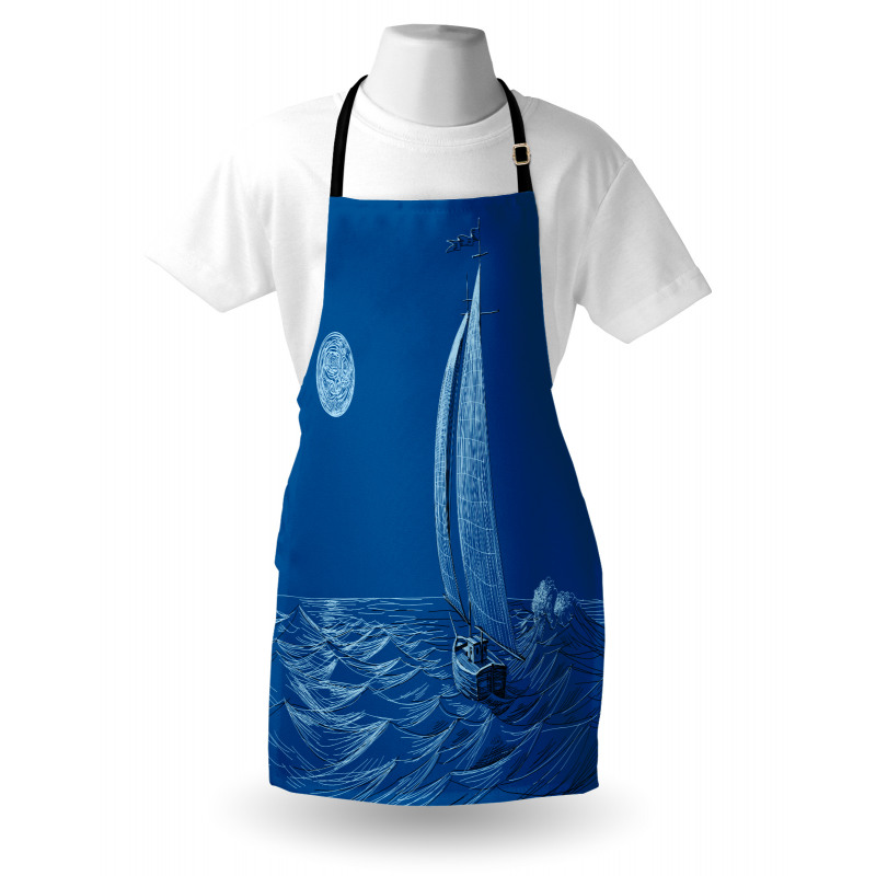 Ship on Ocean Moon Apron