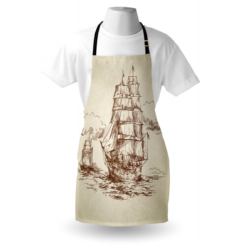 Old Ship Sketch Apron