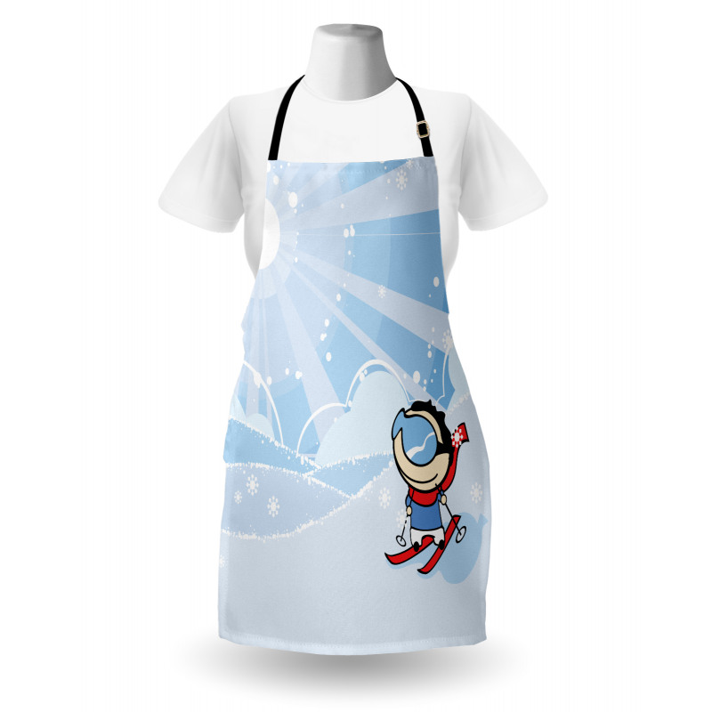 Skiing Boy Sunshine Apron