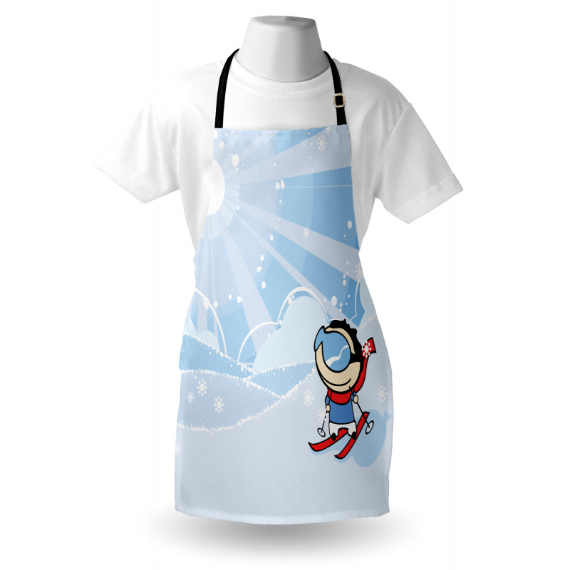 Skiing Boy Sunshine Apron