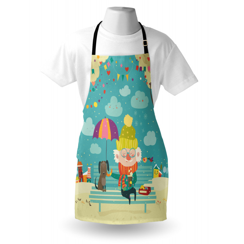 Old Man and His Dog Apron