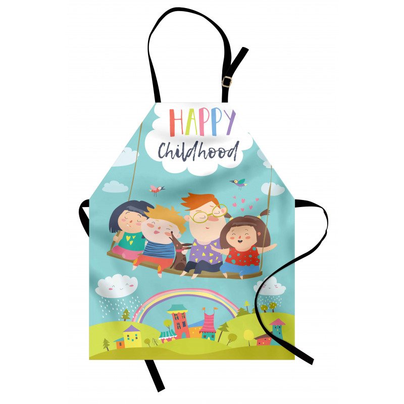 Happy Kids on a Swing Apron