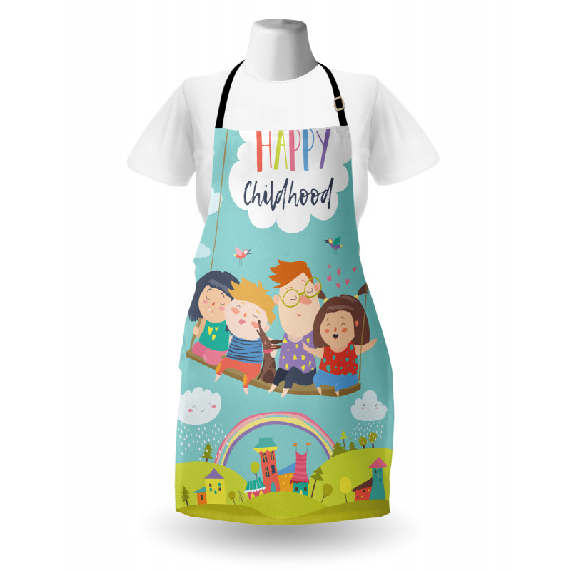 Happy Kids on a Swing Apron