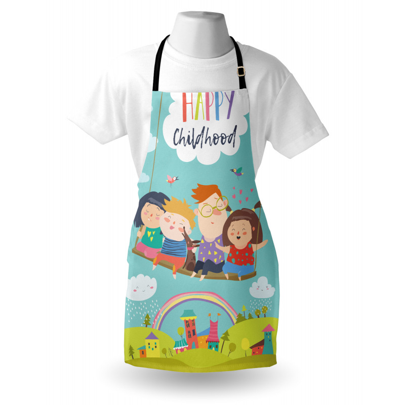 Happy Kids on a Swing Apron