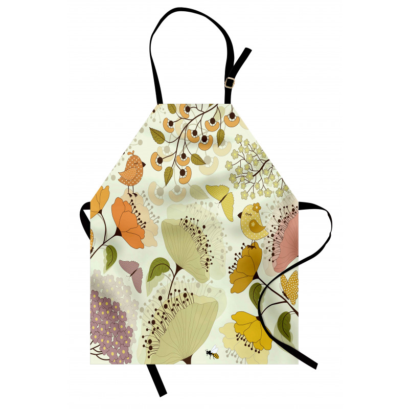 Flowers Birds Butterfly Apron