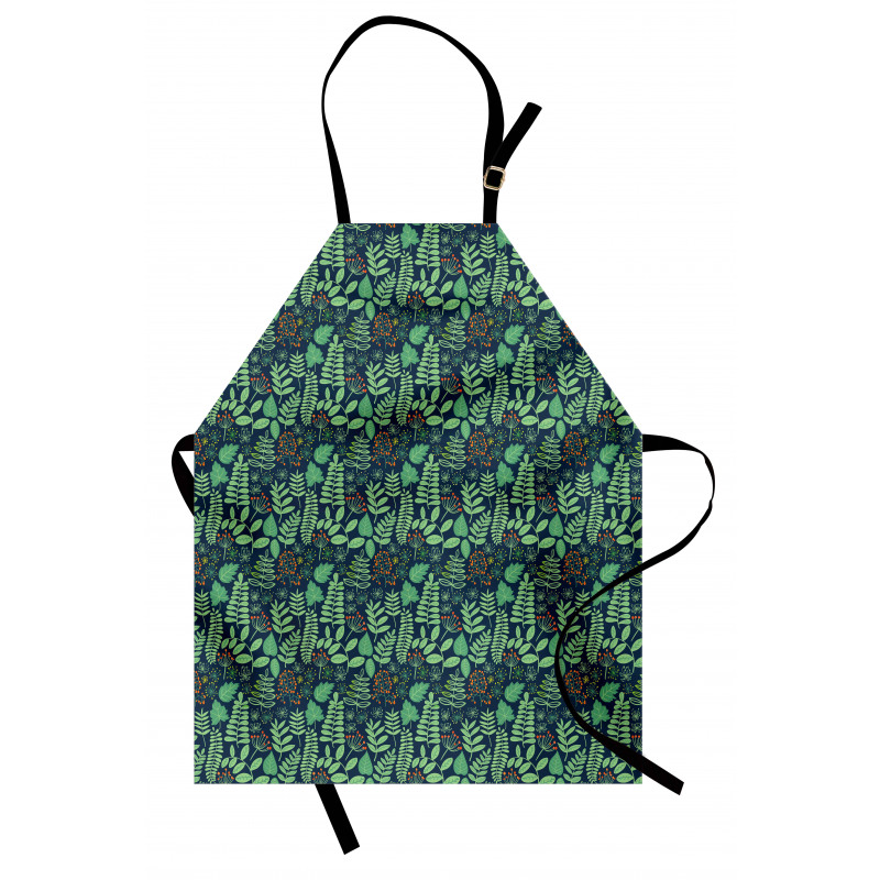 Doodle Leaves Berries Apron