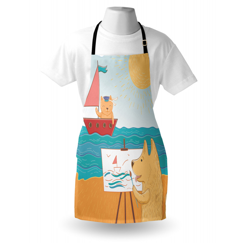 Summer Vacation Cat Dog Apron