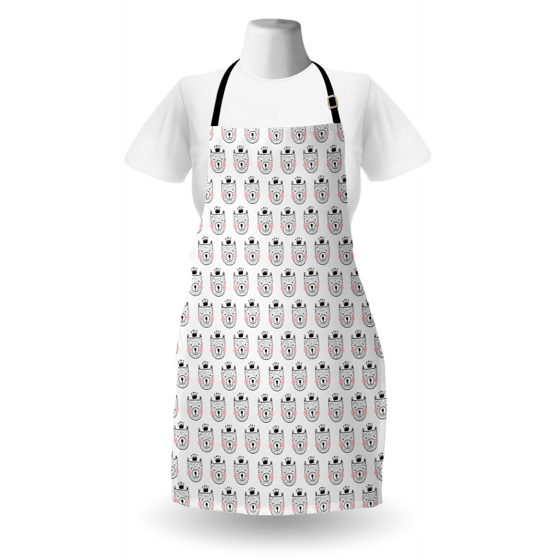 Funny Crowned Bears Apron