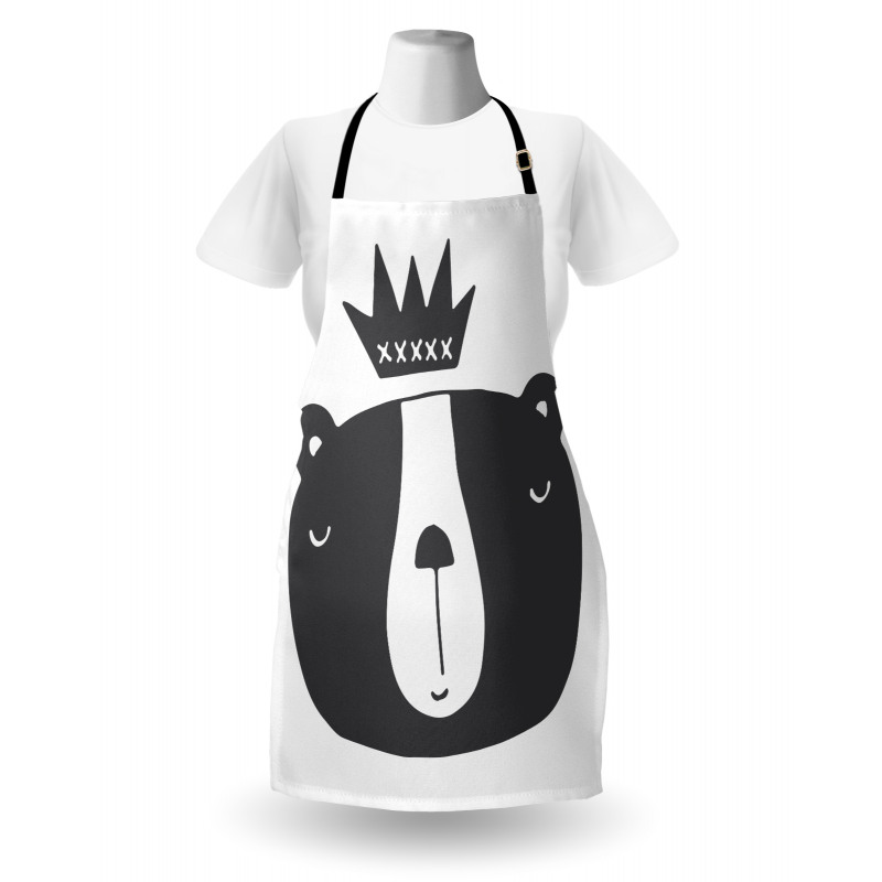 Humorous Bear in Crown Apron