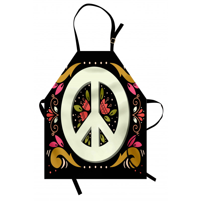 Peace Sign with Flowers Apron