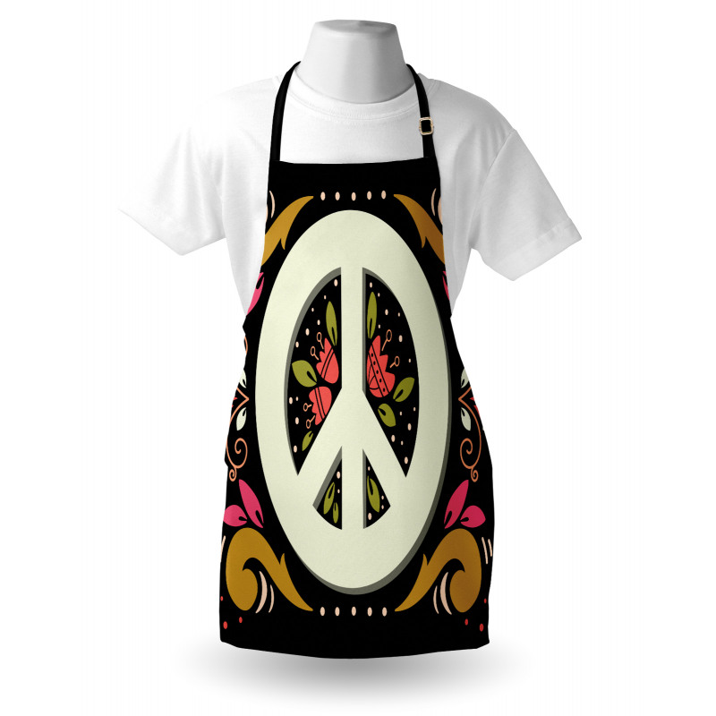 Peace Sign with Flowers Apron