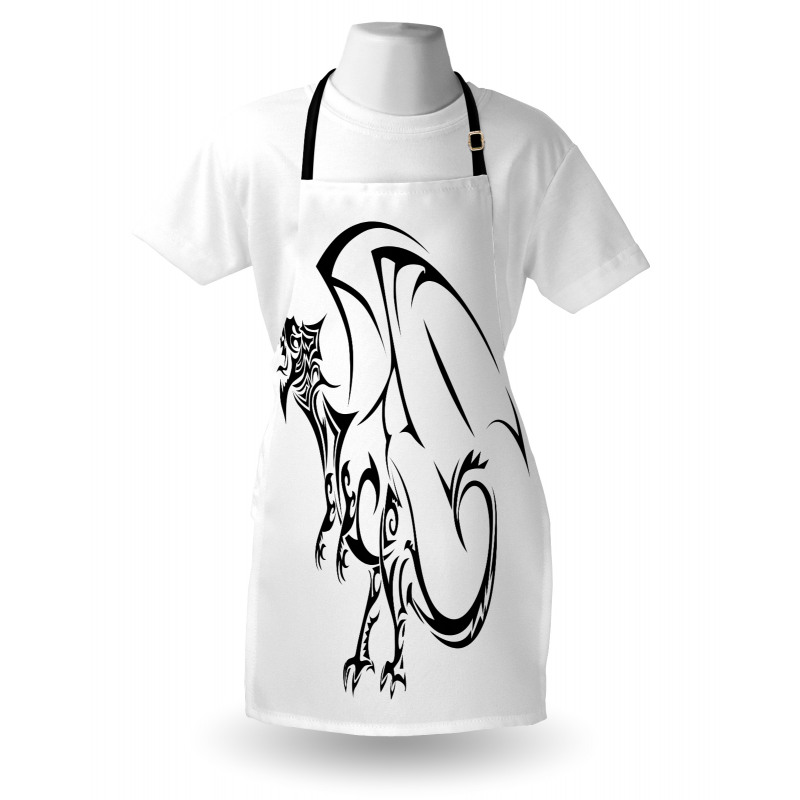 Tribal Dragon Sketch Apron