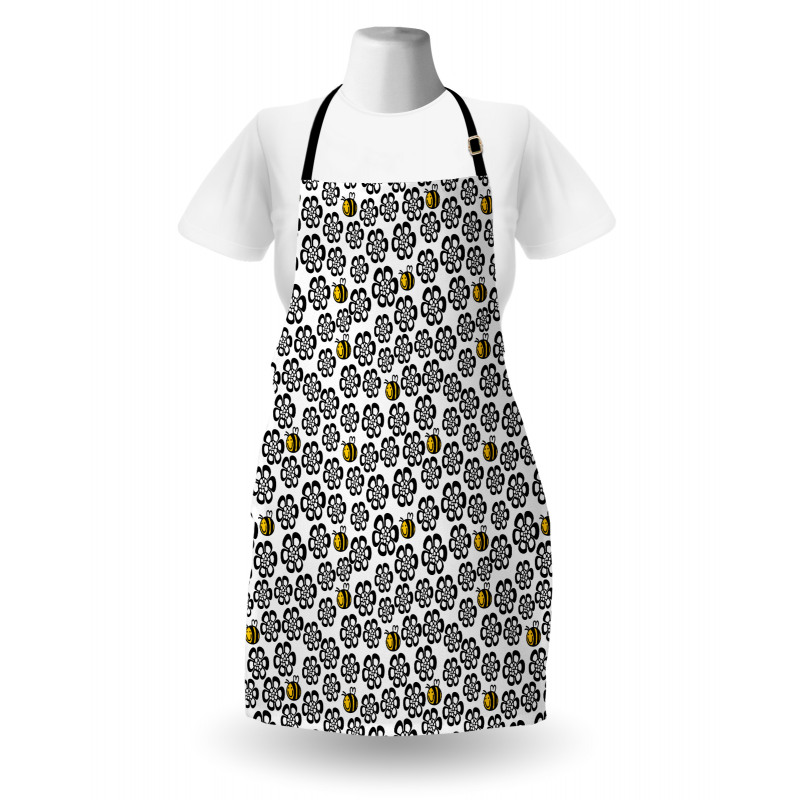Silhouette Floral Patern Apron