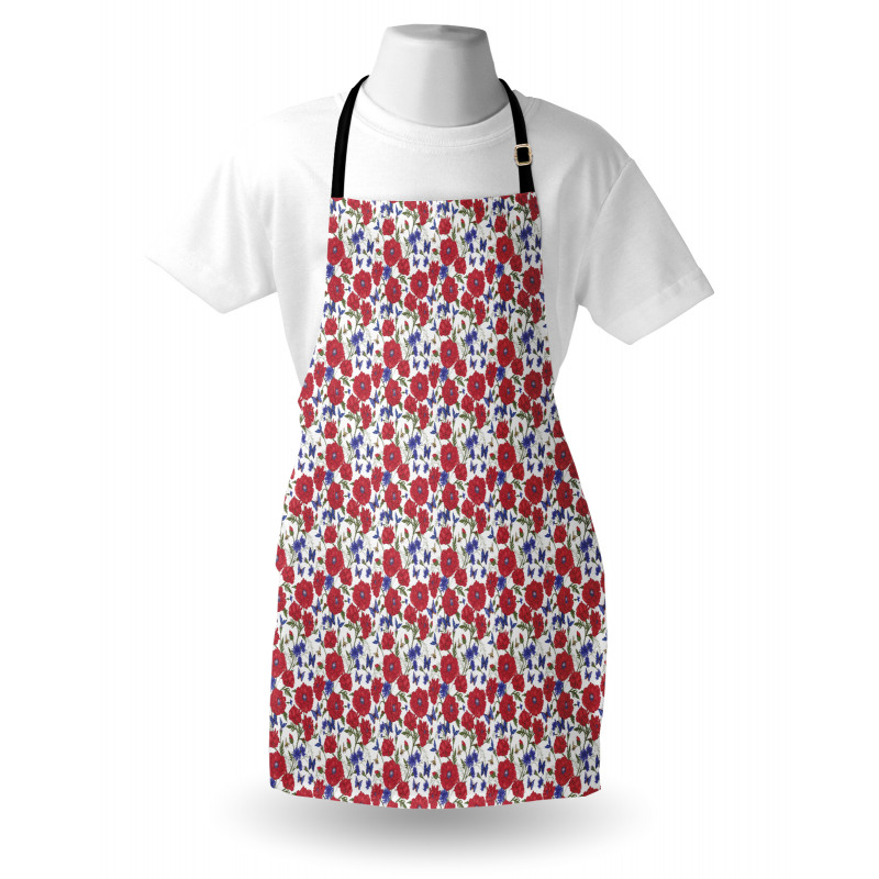 Summer Theme Red Poppies Apron
