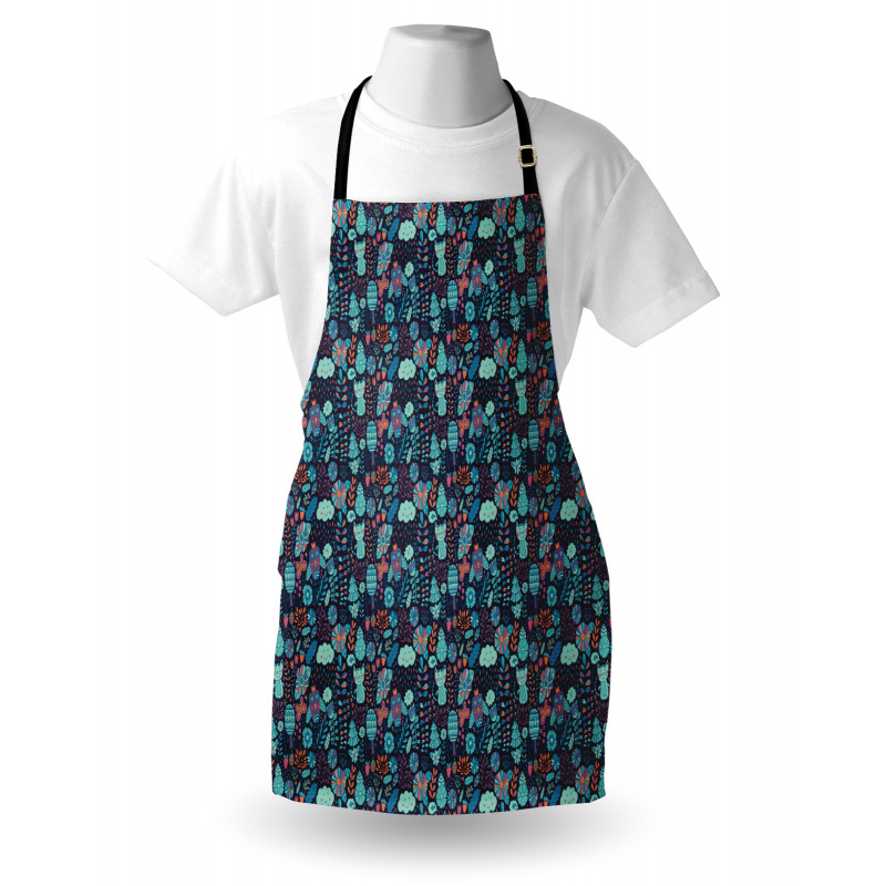Rainy Clouds and Owls Apron