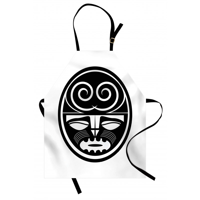 Black Maori Mask Design Apron