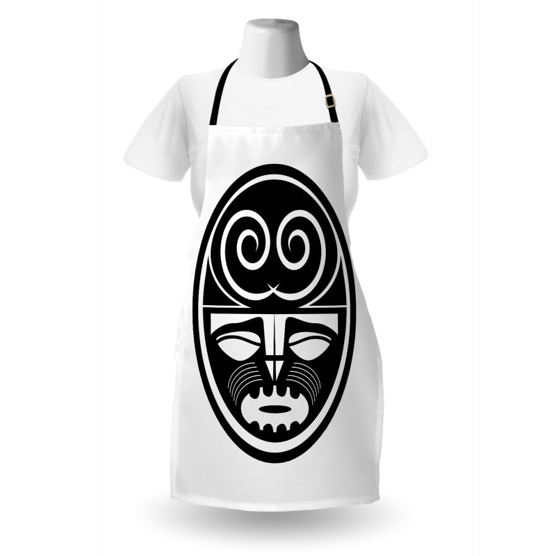 Black Maori Mask Design Apron