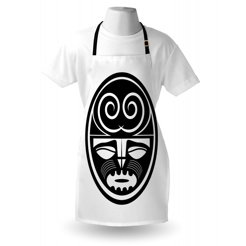 Black Maori Mask Design Apron