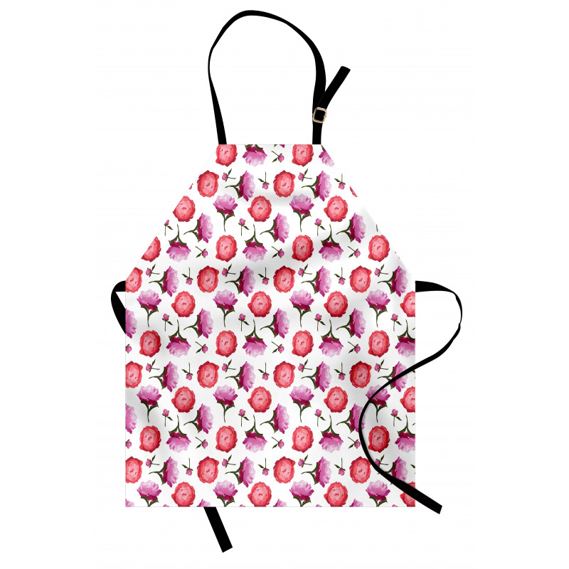 Pink and Violet Peonies Apron