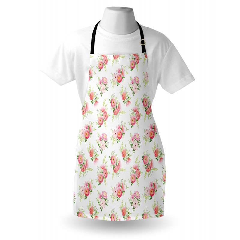 Delicate Rose Bouquet Apron