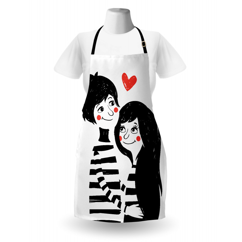 Romantic Young Couple Apron