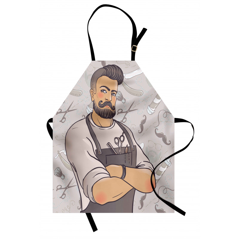 Muscular Barber Man Apron