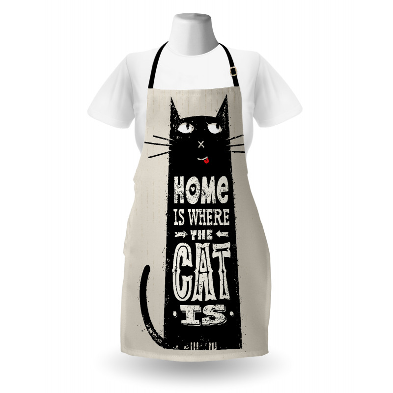 Black Cat Stained Apron