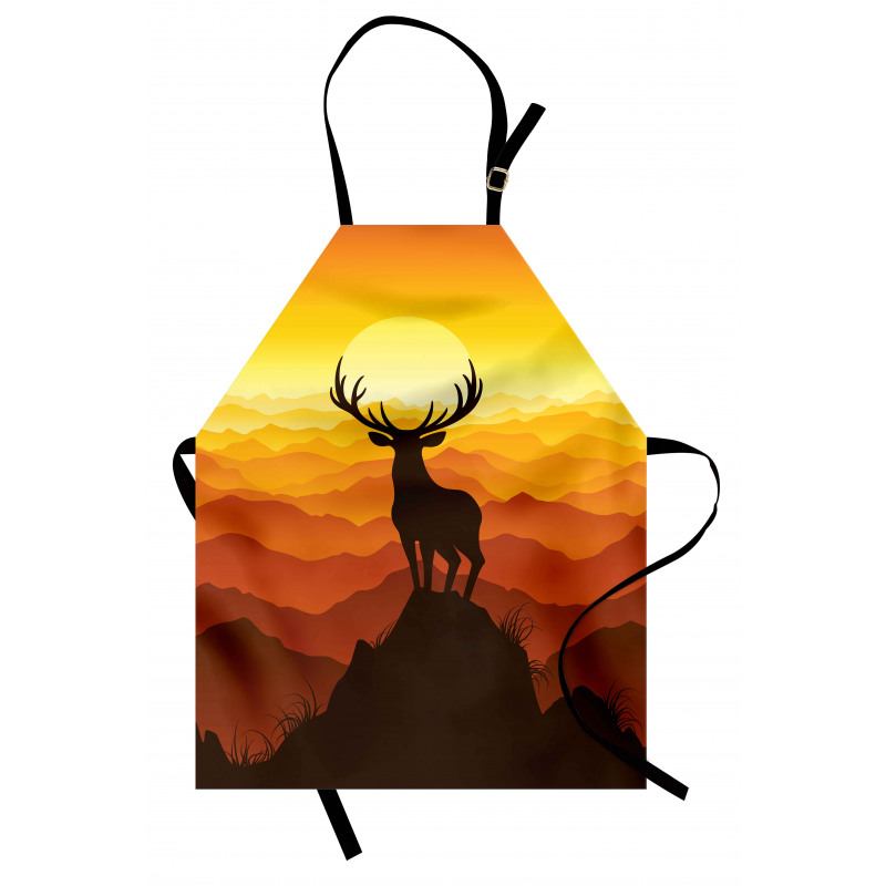 Deer Sunset Mountains Apron