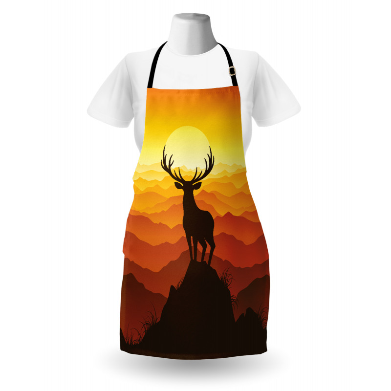 Deer Sunset Mountains Apron