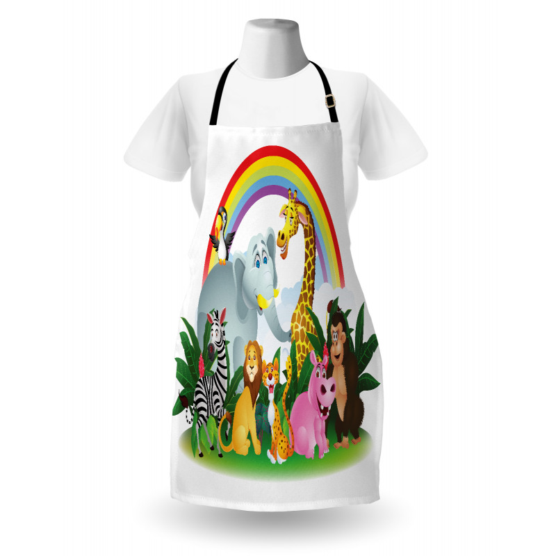 Animals Under Rainbow Apron