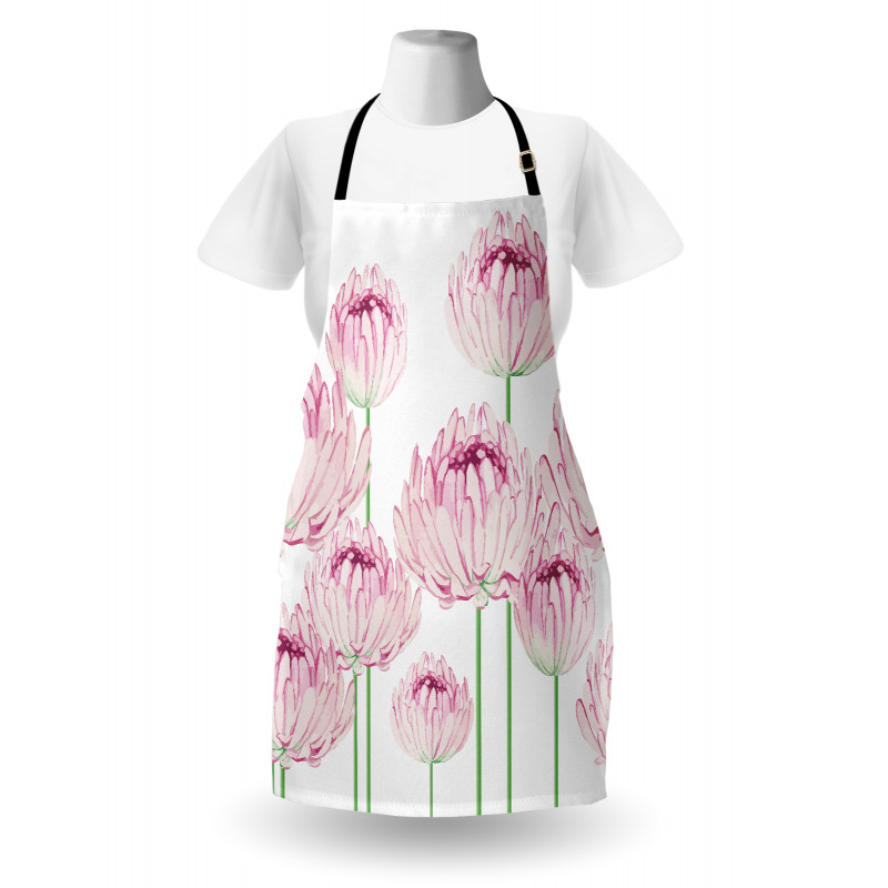 Tender Peony Flowers Apron