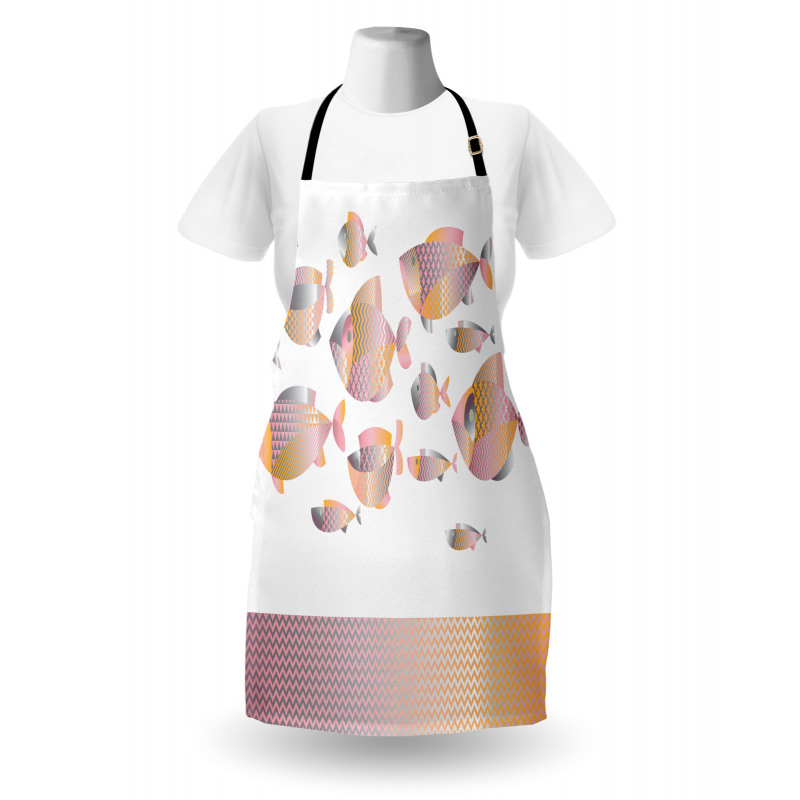 Modern Sea Animal Zigzag Apron