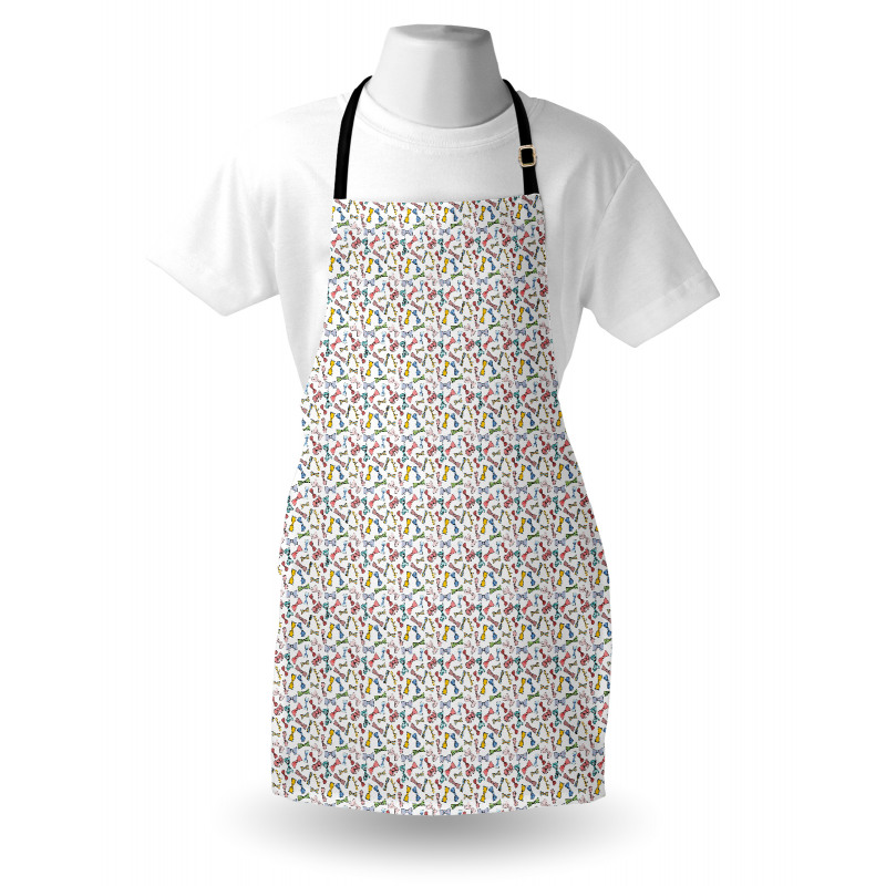 Giyim Mutfak Önlüğü Geometrik Şekilli Minik Papyonlu Duvar Kağıdı