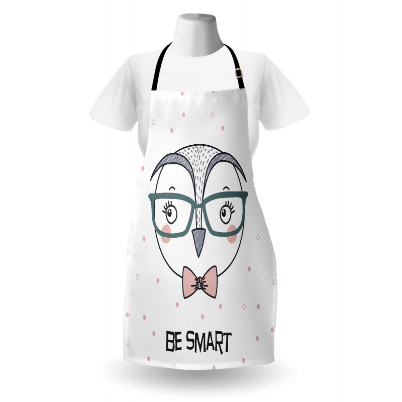 Cartoon Smart Owl Boy Apron