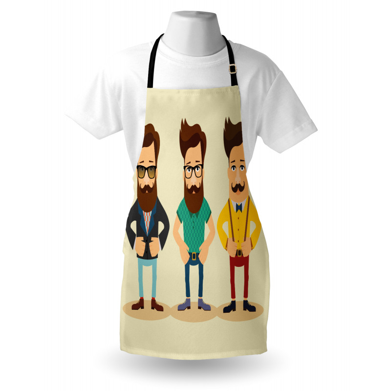 Men Hipster Fashion Sketch Apron