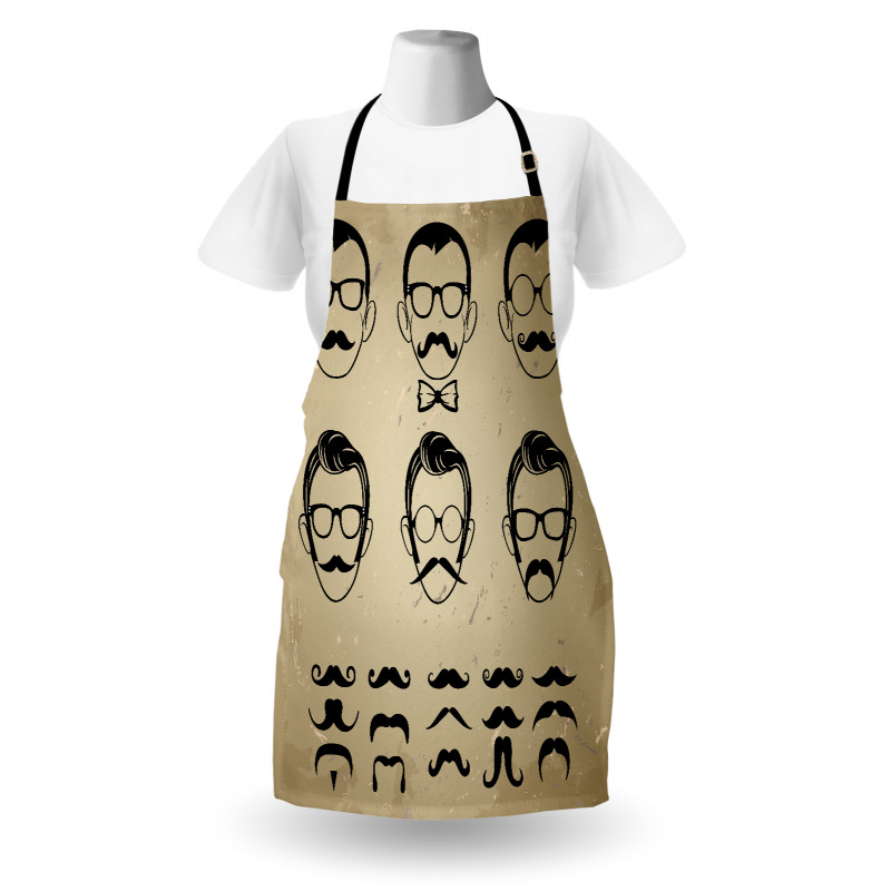 Male Face Moustache Hair Apron