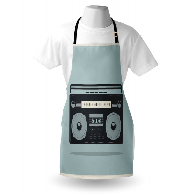Müzik Mutfak Önlüğü Sade Tasarım Bir Radyo Figürlü Teyp Model 